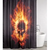 Sanilo Duschvorhang Totenkopf in Flammen 180 x 200 cm