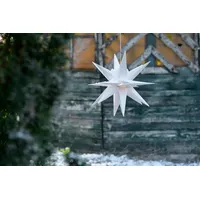 Novaliv Weihnachtsstern LED Dekostern 25cm Weiss für AUSSEN Kabel