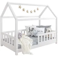 TICAA TiCAA Kinderbett Hausbett Kay 90x200 cm, 100x200 cm,