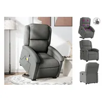 VidaXL Massagesessel mit Aufstehhilfe Dunkelgrau Stoff
