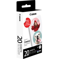Canon ZINK Sticker Fotopapier glänzend weiß, 50x76mm, 20 Blatt