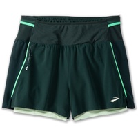 Brooks Damen High Point 3" 2-in-1 Short 2.0 grün