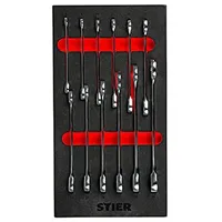 Stier Maul-Ringratschenschlüssel-Satz, SW 8 - 19 mm, 12-teilig, in