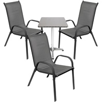 Mojawo 4-tlg. Bistro Garnitur Balkonset Tisch + 3 Stapelstühle