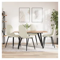 VidaXL Esszimmerstühle 4 Stk. Cremeweiß Samt