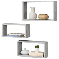 [en.casa] Wandregal Mandal 3er Set versch. Größen Betonoptik