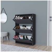 [en.casa] Schuhschrank Aurskog 110x73,5x24cm Anthrazit