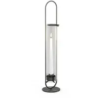 Höfats Windlicht OVAL CANDLE Edelstahl/Glas Schwarz