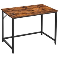 VASAGLE Schreibtisch braun rechteckig, 4-Fuß-Gestell schwarz 100,0 x 50,0