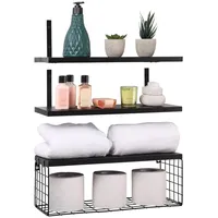 Tinyyo BELLE VOUS (3er Pack Schwarzes Wandregal Holz Set