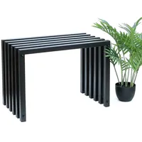 DanDiBo Ambiente DanDiBo Hocker Metall Schwarz Sitzbank Massiv Wetterfest
