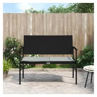 VidaXL Gartenbank 2-Sitzer mit Kissen Schwarz Poly Rattan