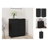 VidaXL Sideboards 2 Stk. Schwarz 30x30x70 cm Holzwerkstoff