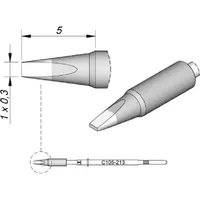Jbc Lötspitze Serie C105, Meißelform, C105213/1,0 x 0,3 mm,