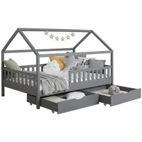 TICAA Kinderbett Hausbett Montessori Kay 90x200, 100x200 cm, 120x200