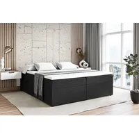 Altdecor Boxbett, Schwarz Holzwerkstoff, Höhe ca. 20 cm 180x200