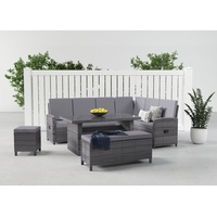 Konifera Gartenlounge-Set »Paris«, grau Polyrattan, Aluminium), inkl. Auflagen/Schutzhülle, Polyrattan,