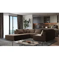 Fun Möbel Wohnlandschaft Sofa ANDRO, Schlaffunktion, und Hocker, Stoff