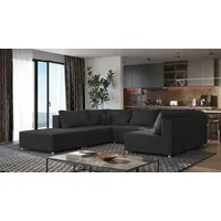 Fun Möbel Wohnlandschaft Sofa ANDRO Schlaffunktion und Hocker Stoff