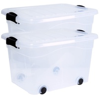 Siena Garden Aufbewahrungsbox Anzio 40 l 2er-Set mit Rollen
