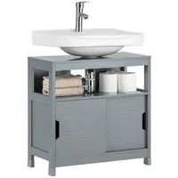 SoBuy Waschbeckenunterschrank mit 2 Türen Grau 60x30x60cm Modern
