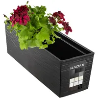 Kadax Blumenkasten aus Kunststoff, 18,5x56 cm, Schwarz