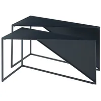 [en.casa] Satztisch Kungsör 2er Set Metall Schwarz