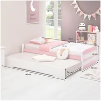 Idimex Lorena 90 x 190 cm Weiß/Rosa