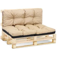 Amazinggirl Palettenkissen Outdoor Kissen Set: 40x120 cm und Sitzkissen
