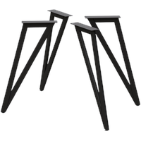 Holz4home Dreieck Tischgestell Metall Schwarz Set aus 4 Füßen