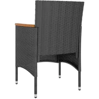 VidaXL 4-tlg. Gartenstuhl und Hocker Set Poly Rattan Schwarz