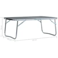 VidaXL Klappbarer Campingtisch Grau Aluminium 60 x 40 cm