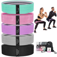 PLEASION Resistance Bands Fitnessband, Fitnessbänder Stoffbänder 5er Set, Widerstandsbänder