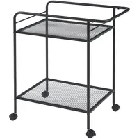 [en.casa] Servierwagen Hole Schwarz