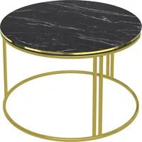 [en.casa] Couchtisch Aulum 50 x 70 cm Marmor, schwarz