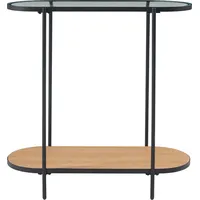 [en.casa] Konsolentisch Høyanger 80x80x30cm Schwarz/Eiche