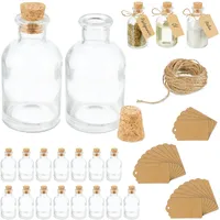 Relaxdays Dekogläser 20er Set, Glasflaschen mit Korken, 60 ml,