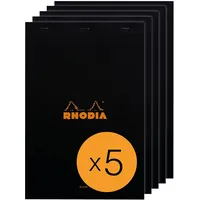 Rhodia 5x Gehefteter Notizblock No.19 A4+ 80 blanko 80g,