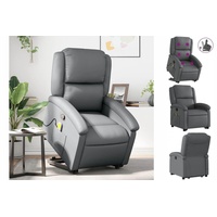 VidaXL Massagesessel mit Aufstehhilfe Grau Kunstleder