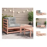 VidaXL Garten-Ecksofa mit Kissen und Hocker