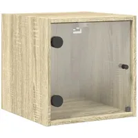 VidaXL Nachttisch mit Glastür Sonoma-Eiche 35x37x35 cm