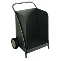 Heibi Holzwagen aus pulverbeschichtetem Stahl schwarz glimmer 42x51x77 cm