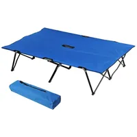 Outsunny Campingbett Klappbar für 2 Personen, Feldbett mit Tragetasche,