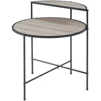 [en.casa] Beistelltisch, ’Fyresdal’ Metallgestell 68 x 62 cm Schwarz/Eiche-Optik