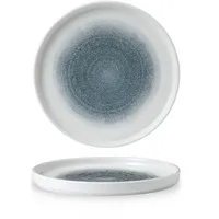 Churchill 6 x Teller flach walled 21cm RAKU topaz