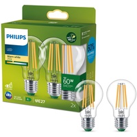 Philips Classic ultraeffiziente E27 LED Lampe, 60W, klar, warmweiß,