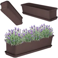 Kadax Blumenkasten mit Untersetzer 60 cm, Braun