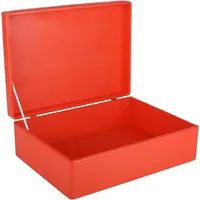Creative Deco XL Rot Große Holzkiste mit Deckel |