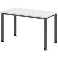 Bümö Schreibtisch Weiß, Graphit, Nachbildung, Rechteckig, 120x74x67.2 cm, FSC