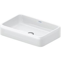 Duravit Qatego Aufsatzbecken 2383602079 60x40cm, ohne Hahnloch, Überlauf, Hahnlochbank,